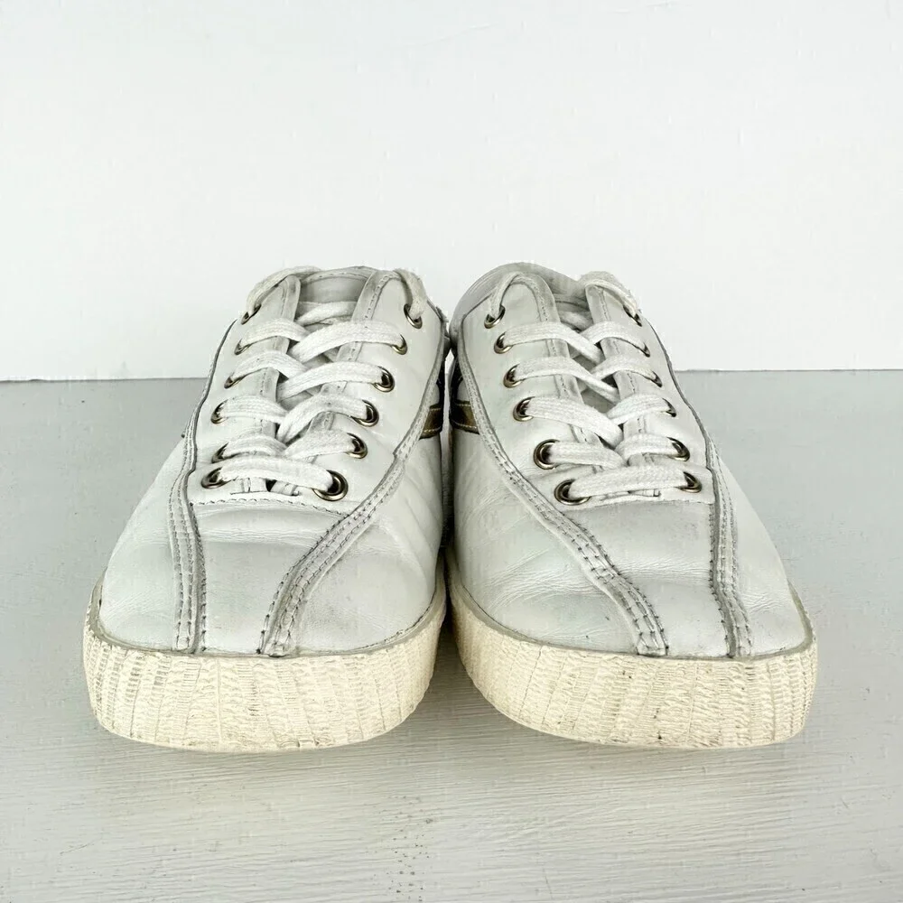 Tretorn Nylite Plus Leather Sneakers White Women's Size 7.5